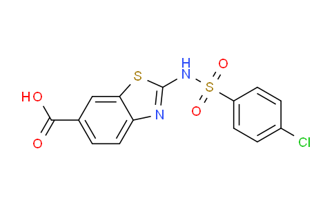 DY752301 | 929853-97-4 | 2-([(4-Chlorophenyl)sulfonyl]amino)-1,3-benzothiazole-6-carboxylic acid