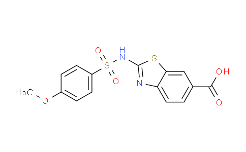 CAS No. 929961-91-1, 2-([(4-Methoxyphenyl)sulfonyl]amino)-1,3-benzothiazole-6-carboxylic acid