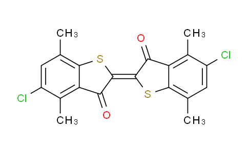 CAS No. 2379-75-1, 5,5'-Dichloro-4,4',7,7'-tetramethyl-3H,3'H-[2,2'-bibenzo[b]thiophenylidene]-3,3'-dione