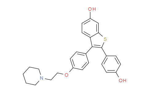 CAS No. 216570-81-9, 2-(4-Hydroxyphenyl)-3-[4-(2-piperidin-1-ylethoxy)phenyl]- 1-benzothiophen-6-ol