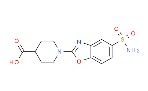 CAS No. 1035841-03-2, 1-[5-(aminosulfonyl)-1,3-benzoxazol-2-yl]piperidine-4-carboxylic acid