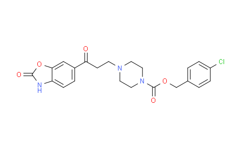 CAS No. 1144035-02-8, 4-chlorobenzyl 4-(3-oxo-3-(2-oxo-2,3-dihydrobenzo[d]oxazol-6-yl)propyl)piperazine-1-carboxylate