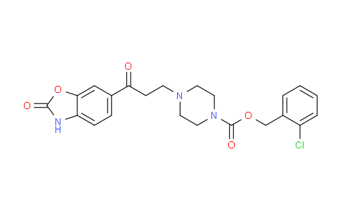 CAS No. 1144035-22-2, 2-chlorobenzyl 4-(3-oxo-3-(2-oxo-2,3-dihydrobenzo[d]oxazol-6-yl)propyl)piperazine-1-carboxylate