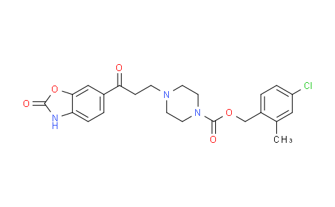 CAS No. 1144035-27-7, 4-chloro-2-methylbenzyl 4-(3-oxo-3-(2-oxo-2,3-dihydrobenzo[d]oxazol-6-yl)propyl)piperazine-1-carboxylate