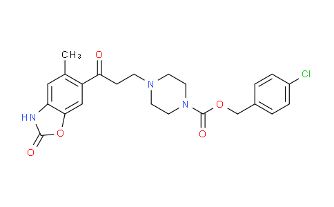 CAS No. 1144035-43-7, 4-chlorobenzyl 4-(3-(5-methyl-2-oxo-2,3-dihydrobenzo[d]oxazol-6-yl)-3-oxopropyl)piperazine-1-carboxylate