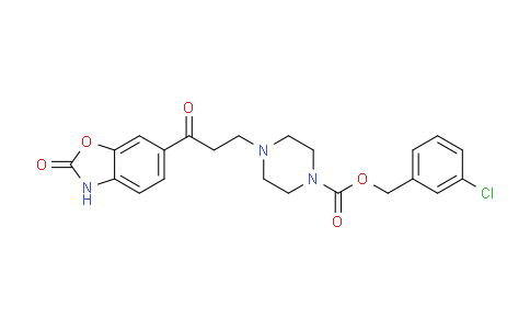 CAS No. 1144035-51-7, 3-chlorobenzyl 4-(3-oxo-3-(2-oxo-2,3-dihydrobenzo[d]oxazol-6-yl)propyl)piperazine-1-carboxylate