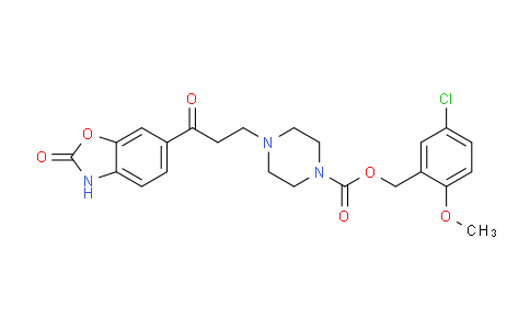 CAS No. 1144036-95-2, 5-chloro-2-methoxybenzyl 4-(3-oxo-3-(2-oxo-2,3-dihydrobenzo[d]oxazol-6-yl)propyl)piperazine-1-carboxylate