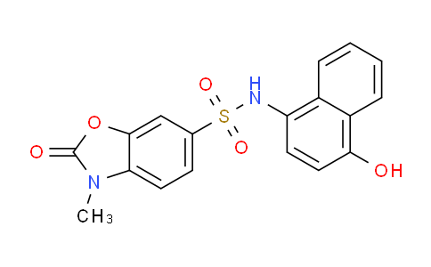 CAS No. 879646-27-2, N-(4-Hydroxynaphthalen-1-yl)-3-methyl-2-oxo-2,3-dihydrobenzo[d]oxazole-6-sulfonamide