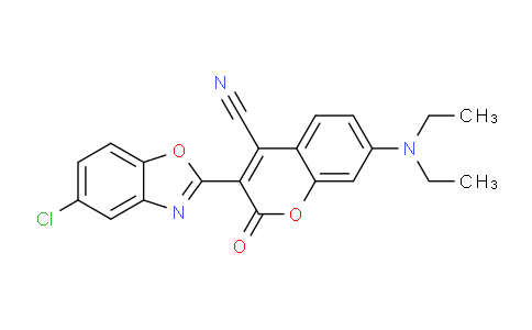 CAS No. 70546-12-2, 3-(5-Chlorobenzo[d]oxazol-2-yl)-7-(diethylamino)-2-oxo-2H-chromene-4-carbonitrile