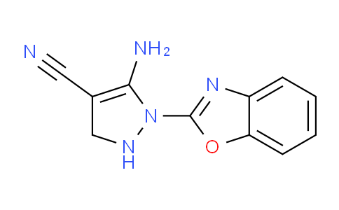 CAS No. 1033463-25-0, 5-Amino-1-(benzo[d]oxazol-2-yl)-2,3-dihydro-1H-pyrazole-4-carbonitrile