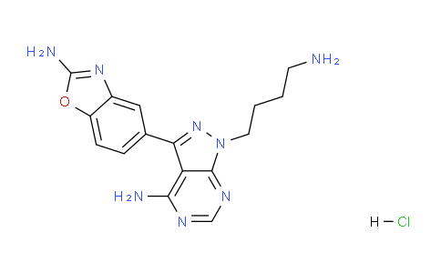 CAS No. 1971086-51-7, 5-[4-amino-1-(4-aminobutyl)pyrazolo[3,4-d]pyrimidin-3-yl]-1,3-benzoxazol-2-amine;hydrochloride