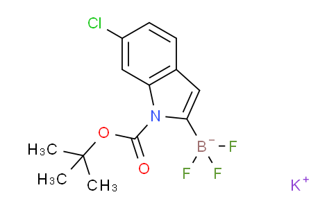 CAS No. 1073468-33-3, Potassium (1-(tert-butoxycarbonyl)-6-chloro-1H-indol-2-yl)trifluoroborate