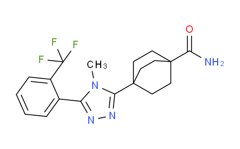 CAS No. 719274-83-6, 4-(4-Methyl-5-(2-(trifluoromethyl)phenyl)-4H-1,2,4-triazol-3-yl)bicyclo[2.2.2]octane-1-carboxamide