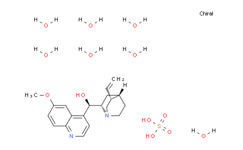 CAS No. 6183-68-2, (1R)-(6-Methoxyquinolin-4-yl)((2S,4S,5R)-5-vinylquinuclidin-2-yl)methanol sulfate heptahydrate
