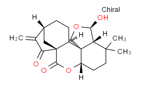 CAS No. 10391-08-9, (3R,3aR,6aS,8aS,11R,13aS,13bS)-3-hydroxy-4,4-dimethyl-10-methylenedecahydro-1H,8H-8a,11-methanocyclohepta[c]furo[3,4-e]chromene-8,9(10H)-dione