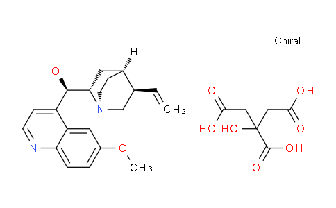 CAS No. 5936-12-9, (R)-(6-Methoxyquinolin-4-yl)((1S,2S,4S,5R)-5-vinylquinuclidin-2-yl)methanol 2-hydroxypropane-1,2,3-tricarboxylate