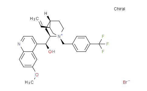 CAS No. 217299-07-5, (1S,2R,4S,5S)-2-((S)-Hydroxy(6-methoxyquinolin-4-yl)methyl)-1-(4-(trifluoromethyl)benzyl)-5-vinylquinuclidin-1-ium bromide