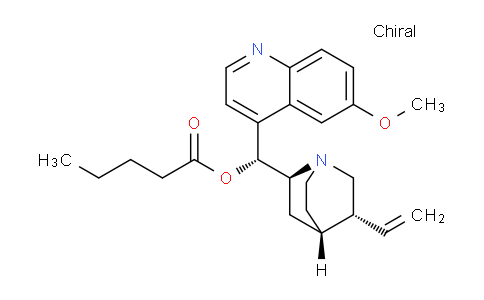 CAS No. 549-66-6, (1R)-(6-Methoxyquinolin-4-yl)((2S,4S,5R)-5-vinylquinuclidin-2-yl)methyl pentanoate