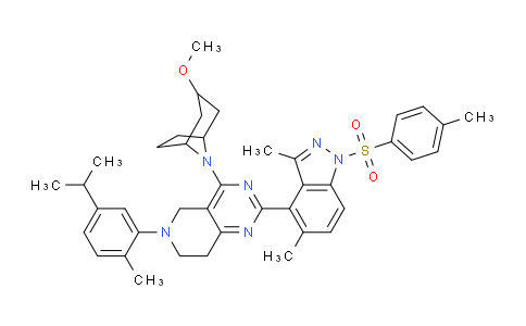 CAS No. 1421254-68-3, 2-(3,5-Dimethyl-1-tosyl-1H-indazol-4-yl)-6-(5-isopropyl-2-methylphenyl)-4-(3-methoxy-8-azabicyclo[3.2.1]octan-8-yl)-5,6,7,8-tetrahydropyrido[4,3-d]pyrimidine
