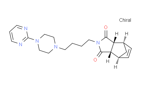 CAS No. 138332-79-3, (3aR,4R,7S,7aS)-2-(4-(4-(Pyrimidin-2-yl)piperazin-1-yl)butyl)-3a,4,7,7a-tetrahydro-1H-4,7-methanoisoindole-1,3(2H)-dione