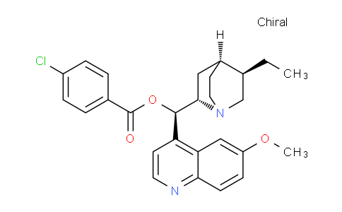 CAS No. 113216-88-9, (1R)-((2S,4S,5R)-5-Ethylquinuclidin-2-yl)(6-methoxyquinolin-4-yl)methyl 4-chlorobenzoate