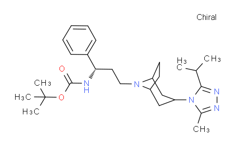 CAS No. 376348-70-8, tert-butyl N-[(1S)-3-[3-(3-methyl-5-propan-2-yl-1,2,4-triazol-4-yl)-8-azabicyclo[3.2.1]octan-8-yl]-1-phenylpropyl]carbamate