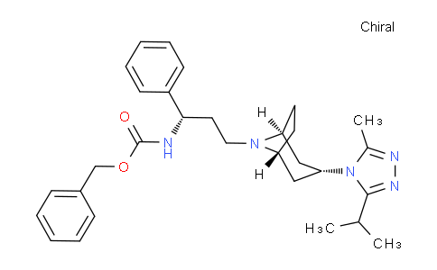 CAS No. 376348-80-0, benzyl ((S)-3-((1R,3R,5S)-3-(3-isopropyl-5-methyl-4H-1,2,4-triazol-4-yl)-8-azabicyclo[3.2.1]octan-8-yl)-1-phenylpropyl)carbamate