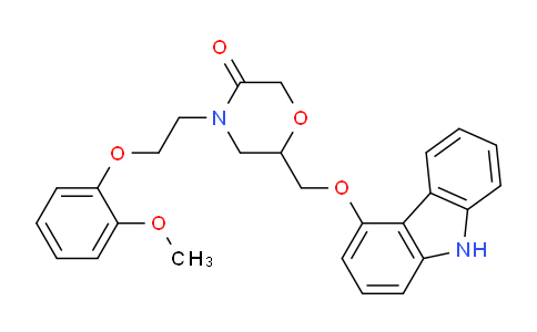 CAS No. 955371-66-1, 6-[(9H-Carbazol-4-yloxy)methyl]-4-[2-(2-methoxyphenoxy)ethyl]-3-morpholinone