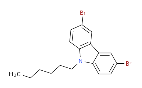 CAS No. 150623-72-6, 3,6-dibromo-9-hexyl-9H-carbazole