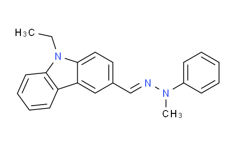 CAS No. 119017-10-6, 9-Ethyl-3-((2-methyl-2-phenylhydrazono)methyl)-9H-carbazole