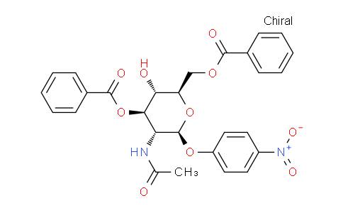 CAS No. 132498-72-7, ((2R,3S,4R,5R,6S)-5-acetamido-4-(benzoyloxy)-3-hydroxy-6-(4-nitrophenoxy)tetrahydro-2H-pyran-2-yl)methyl benzoate