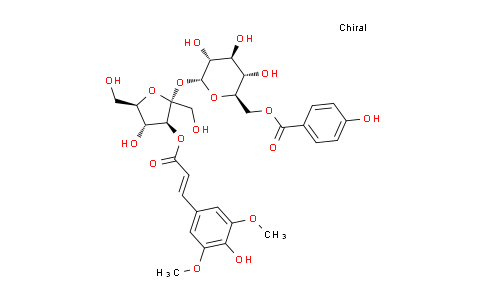 CAS No. 139726-36-6, ((2R,3S,4S,5R,6R)-3,4,5-trihydroxy-6-(((2R,3S,4R,5R)-4-hydroxy-3-(((E)-3-(4-hydroxy-3,5-dimethoxyphenyl)acryloyl)oxy)-2,5-bis(hydroxymethyl)tetrahydrofuran-2-yl)oxy)tetrahydro-2H-pyran-2-yl)methyl 4-hydroxybenzoate