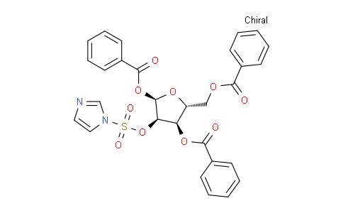 CAS No. 97614-42-1, (2R,3R,4R,5R)-3-(((1H-imidazol-1-yl)sulfonyl)oxy)-5-((benzoyloxy)methyl)tetrahydrofuran-2,4-diyl dibenzoate