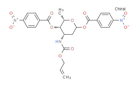 CAS No. 177650-91-8, (4S,5S,6S)-4-(((allyloxy)carbonyl)amino)-6-methyltetrahydro-2H-pyran-2,5-diyl bis(4-nitrobenzoate)
