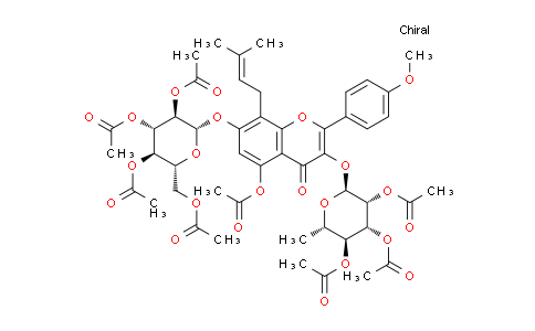CAS No. 56692-02-5, (2S,3R,4S,5R,6R)-2-((5-acetoxy-2-(4-methoxyphenyl)-8-(3-methylbut-2-en-1-yl)-4-oxo-3-(((2S,3R,4R,5S,6S)-3,4,5-triacetoxy-6-methyltetrahydro-2H-pyran-2-yl)oxy)-4H-chromen-7-yl)oxy)-6-(acetoxymethyl)tetrahydro-2H-pyran-3,4,5-triyl triacetate
