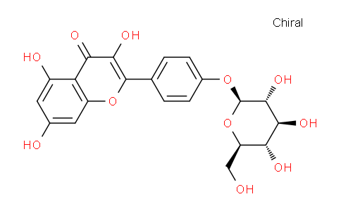 CAS No. 52222-74-9, 3,5,7-trihydroxy-2-(4-(((2S,3R,4S,5S,6R)-3,4,5-trihydroxy-6-(hydroxymethyl)tetrahydro-2H-pyran-2-yl)oxy)phenyl)-4H-chromen-4-one