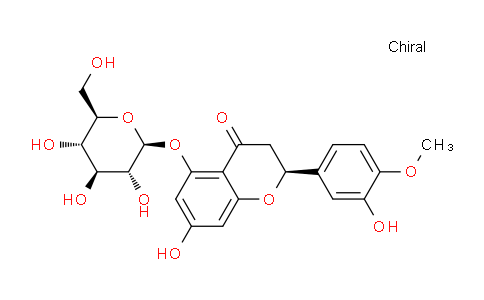 CAS No. 69651-80-5, (S)-7-hydroxy-2-(3-hydroxy-4-methoxyphenyl)-5-(((2S,3R,4S,5S,6R)-3,4,5-trihydroxy-6-(hydroxymethyl)tetrahydro-2H-pyran-2-yl)oxy)chroman-4-one