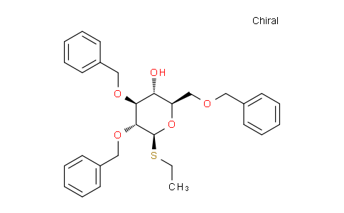 CAS No. 141263-02-7, (2R,3R,4S,5R,6S)-4,5-bis(benzyloxy)-2-((benzyloxy)methyl)-6-(ethylthio)tetrahydro-2H-pyran-3-ol