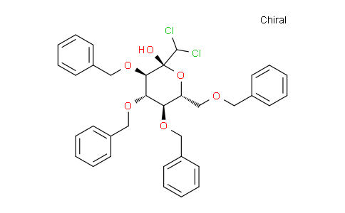 CAS No. 140658-50-0, (2R,3R,4S,5R,6R)-3,4,5-tris(benzyloxy)-6-((benzyloxy)methyl)-2-(dichloromethyl)tetrahydro-2H-pyran-2-ol