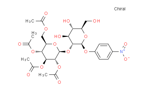 CAS No. 26255-69-6, (2R,3R,4S,5R,6S)-2-(acetoxymethyl)-6-(((2S,3R,4S,5S,6R)-4,5-dihydroxy-6-(hydroxymethyl)-2-(4-nitrophenoxy)tetrahydro-2H-pyran-3-yl)oxy)tetrahydro-2H-pyran-3,4,5-triyl triacetate