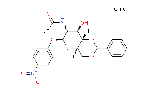 CAS No. 19234-58-3, N-((4aR,6S,7R,8R,8aS)-8-hydroxy-6-(4-nitrophenoxy)-2-phenylhexahydropyrano[3,2-d][1,3]dioxin-7-yl)acetamide