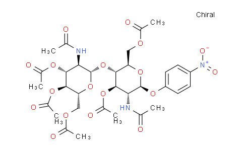 CAS No. 7284-19-7, 4-Nitrophenyl 2-acetamido-4-O-(2-acetamido-3,4,6-tri-O-acetyl-2-deoxy-beta-D-glucopyranosyl)-3,6-di-O-acetyl-2-deoxy-beta-D-glucopyranoside