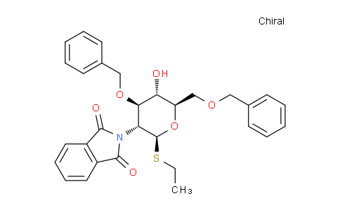 CAS No. 115533-35-2, 2-((2S,3R,4R,5S,6R)-4-(Benzyloxy)-6-((benzyloxy)methyl)-2-(ethylthio)-5-hydroxytetrahydro-2H-pyran-3-yl)isoindoline-1,3-dione