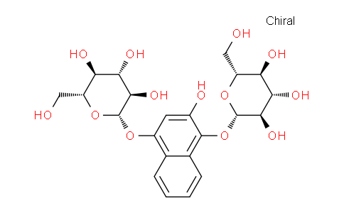 CAS No. 116964-02-4, (2R,2'R,3S,3'S,4S,4'S,5R,5'R,6S,6'S)-6,6'-((2-Hydroxynaphthalene-1,4-diyl)bis(oxy))bis(2-(hydroxymethyl)tetrahydro-2H-pyran-3,4,5-triol)
