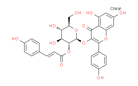 CAS No. 137018-32-7, (E)-(2S,3R,4S,5S,6R)-2-((5,7-Dihydroxy-2-(4-hydroxyphenyl)-4-oxo-4H-chromen-3-yl)oxy)-4,5-dihydroxy-6-(hydroxymethyl)tetrahydro-2H-pyran-3-yl 3-(4-hydroxyphenyl)acrylate