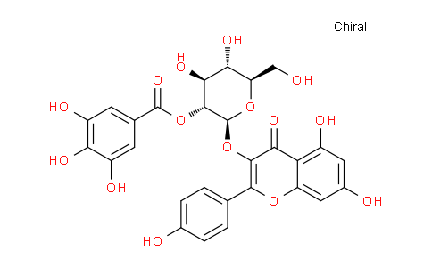 CAS No. 76343-90-3, (2S,3R,4S,5S,6R)-2-((5,7-Dihydroxy-2-(4-hydroxyphenyl)-4-oxo-4H-chromen-3-yl)oxy)-4,5-dihydroxy-6-(hydroxymethyl)tetrahydro-2H-pyran-3-yl 3,4,5-trihydroxybenzoate