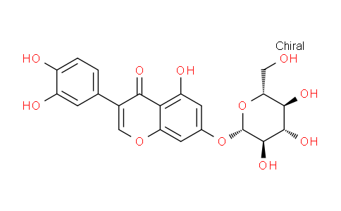 CAS No. 20486-33-3, 3-(3,4-Dihydroxyphenyl)-5-hydroxy-7-(((2S,3R,4S,5S,6R)-3,4,5-trihydroxy-6-(hydroxymethyl)tetrahydro-2H-pyran-2-yl)oxy)-4H-chromen-4-one