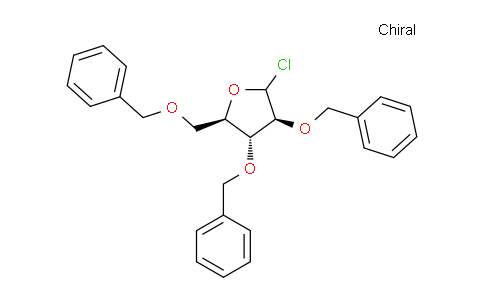 CAS No. 52554-29-7, (3S,4R,5R)-2-chloro-3,4-bis(phenylmethoxy)-5-(phenylmethoxymethyl)oxolane