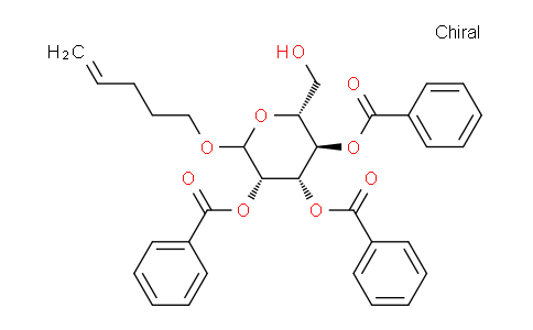 CAS No. 128503-37-7, (2R,3R,4S,5S)-2-(Hydroxymethyl)-6-(pent-4-en-1-yloxy)tetrahydro-2H-pyran-3,4,5-triyl tribenzoate