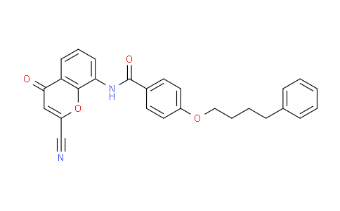 CAS No. 136450-11-8, N-(2-cyano-4-oxo-4H-chromen-8-yl)-4-(4-phenylbutoxy)benzamide